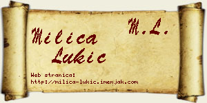 Milica Lukić vizit kartica